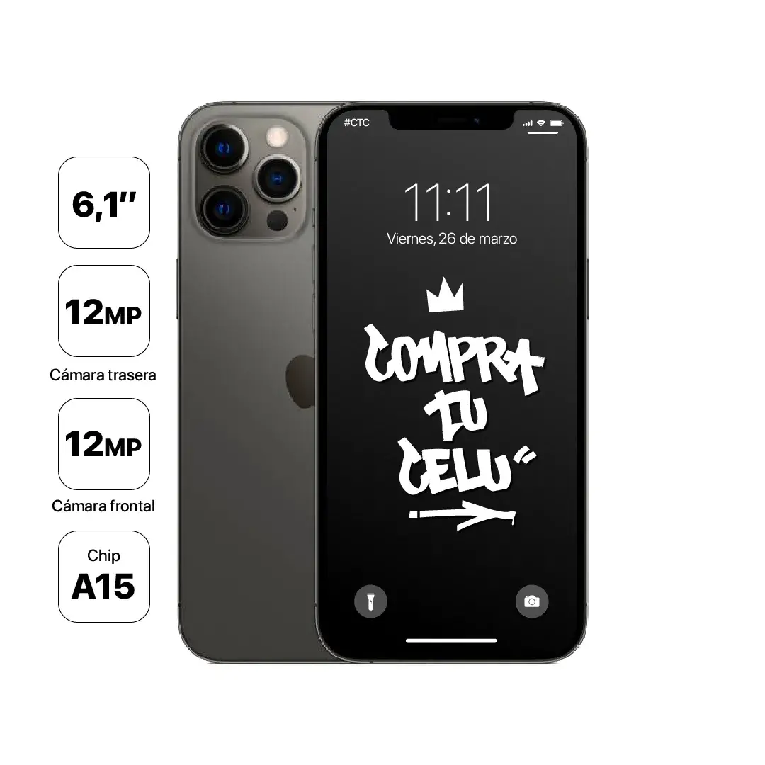 iPhone 12 Pro grafito usado en Chile - vista principal