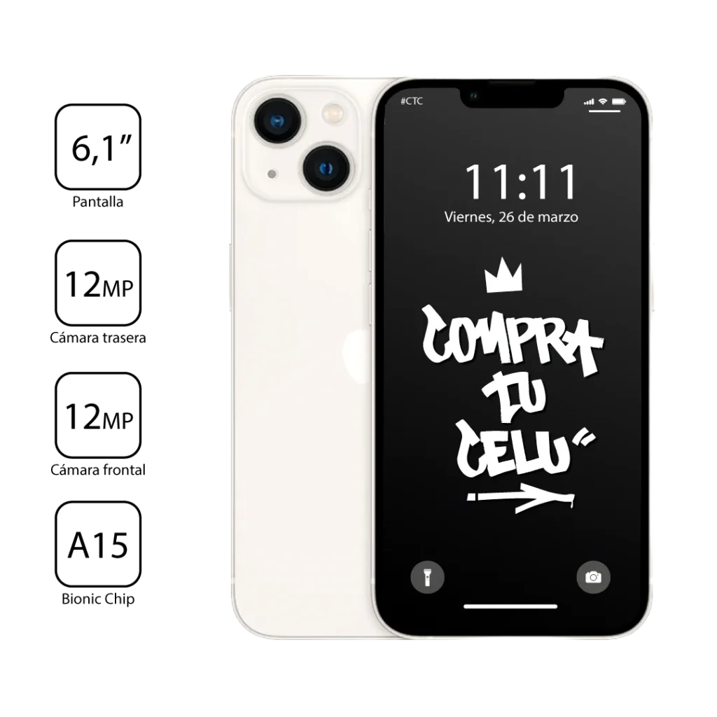 iPhone 13 blanco usado en Chile - vista principal