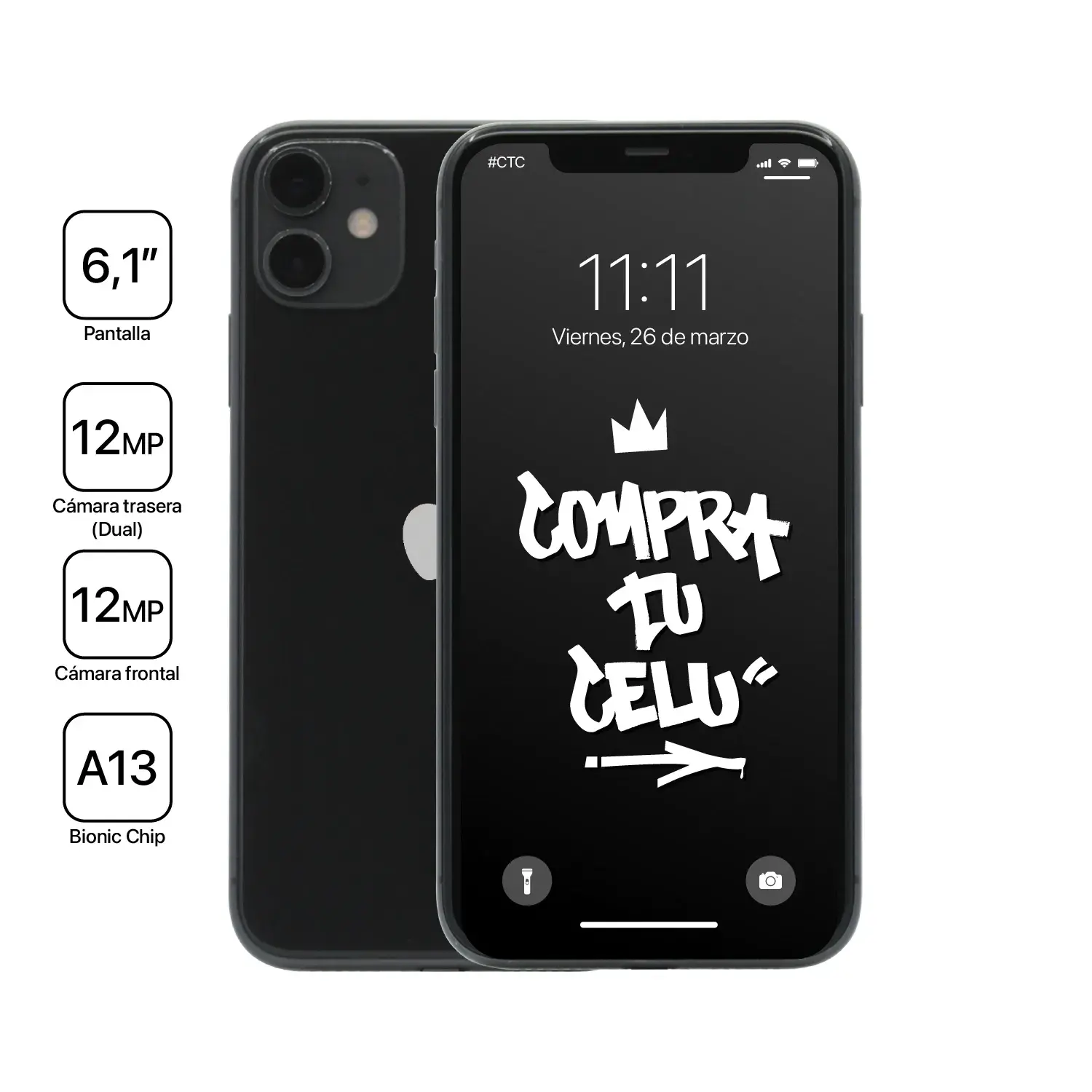 iPhone 11 Negro - iPhone 11 Black - CompraTuCelu.cl
